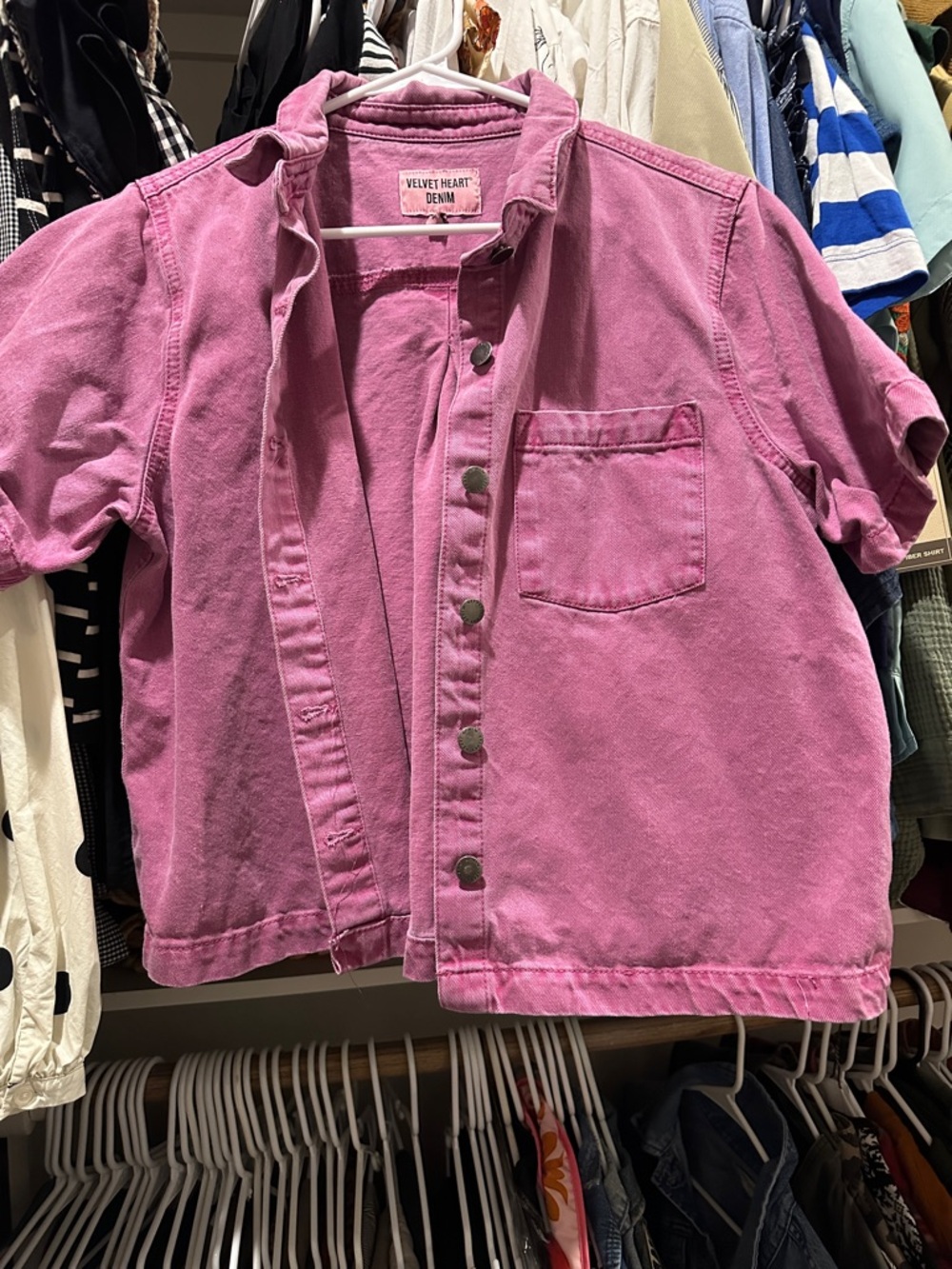 Velvet Heart Pink Denim Jacket